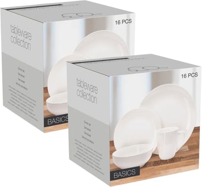 Excellent Houseware Servies set - 32-delig - wit - porselein - dinerservies - tafelservies - serviesset voor 8 personen