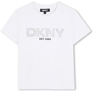 Dkny D62619 T-shirt Met Korte Mouwen Wit 6 Years Meisje