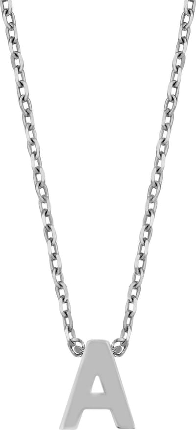 Cadeau voor haar New Bling 9NB-907A Zilveren Ketting Dames - letterhanger - A - Initiaal sieraad - Zilverkleurig