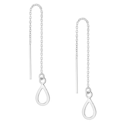 EAR IT UP - Doortrekoorbellen - Druppel - Open - Threader - 925 sterling zilver - 78 x 6,5 mm - 1 paar