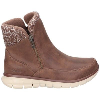 Skechers Synergy Zip Enkellaarsjes bruin - Maat 36