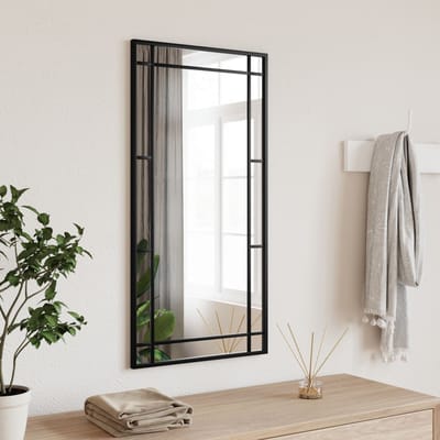 vidaXL - Wandspiegel - rechthoekig - 40x80 - cm - ijzer - zwart