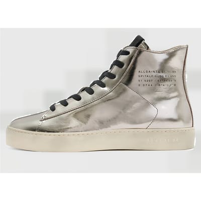 AllSaints Tana Met High Top Silver Maat: 36 | Sneakers Outlet | Dames | Zilver