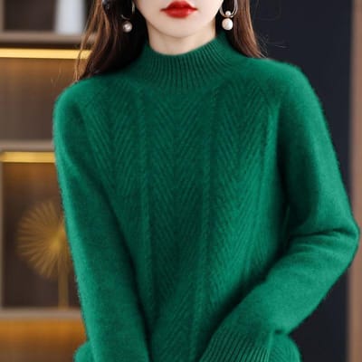 Trui Pullover Dames Herfst en Winter Halfhoge Kraag Effen Casual Lange Mouw Breien Onderkant Trui Top One Size