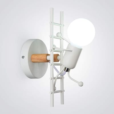 Moderne Wandlamp Mensfiguur Zwart/Wit - Decoratieve Binnenverlichting voor Slaapkamer, Hal of Keuken