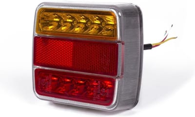 Benson Aanhangwagen achterlicht - 18 LED - vierkant - 10 x 10 cm - helder glas - E11 keurmerk