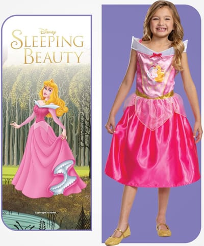 DISNEY Prinses - SLEEPING BEAUTY, Doornroosje, Maat S (5 - 6 jaar), Meisjes