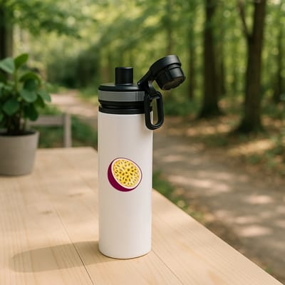 Hacebo® - passievrucht waterfles met draaidop grijs - Fruitschaal - Fruit liefhebbers - Zuidvrucht - gezond eten - water fles - 850ML