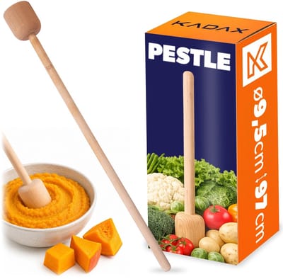 KADAX houten stamper, 97 x 9,5 cm, zuurkoolstamper, stamper voor het fermenteren van zuurkool, aardappelstamper, houten stamper, handstamper, houten stamper