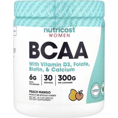 Nutricost, Femmes, BCAA, Pêche Mangue, 10,6 oz (300 grammes)