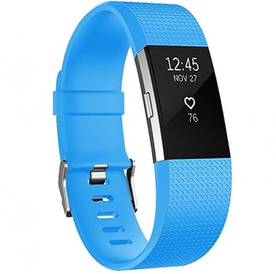 By Qubix - Compatible Fitbit bandje - Geschikt voor fitbit Charge 2 sportbandje - Maat: Large - Blauw - Horlogeband - smartwatchbandje