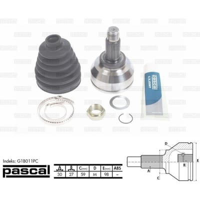 Homokineet reparatie set, aandrijfas PASCAL G1B011PC