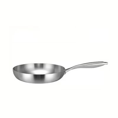 Bavary® Professionele RVS Frying Pan - 24CM - 18/10 Inox - Tri-Ply Bodem - Duurzame Koekenpan zonder Coating - Geschikt voor Inductie