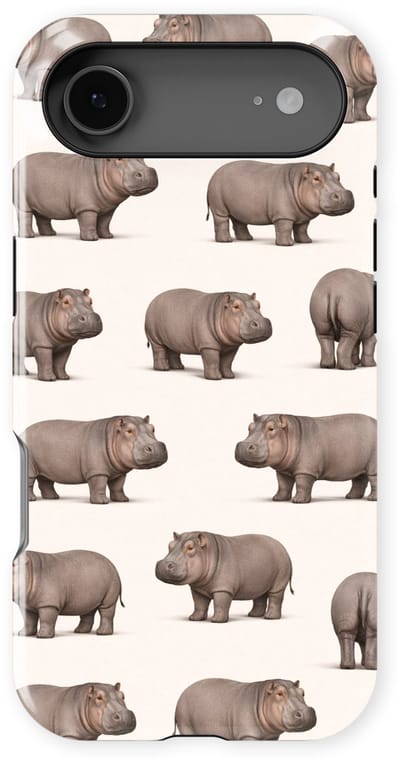 Safari Tough Case geschikt voor iPhone 17 Air | Premium hoesje met Safari Dieren Design | Geschikt voor Mag | Dieren Print Backcover geschikt voor iPhone 17 Air Nijlpaard