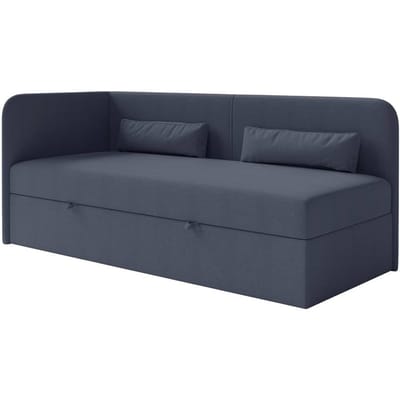 Jeugdbed Cambrils chenille links 90 x 200 cm met opbergruimte | NADUVI Collection