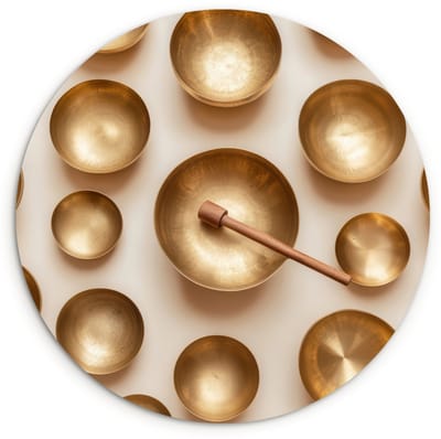 WallCircle® Wandcirkel 120x120 cm - Muurcirkel Symmetrisch - Goud - Brons - Balans - Muurdecoratie woonkamer - Wanddecoratie slaapkamer - Kamer decoratie accessoires - Ronde schilderijen XXL