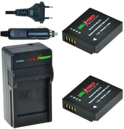 2 x DMW-BLH7E accu's voor Panasonic - inclusief oplader en autolader - Origineel ChiliPower