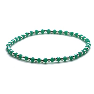 Heaven Eleven - dames - armband - sterling - zilver - 925 - Groen - 2,5mm