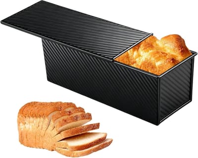 Broodbakvorm met deksel - Broodvorm bakplaat - Thuis bakken - Golvend anti-aanbak ontwerp - 32 x 12 x 11 cm