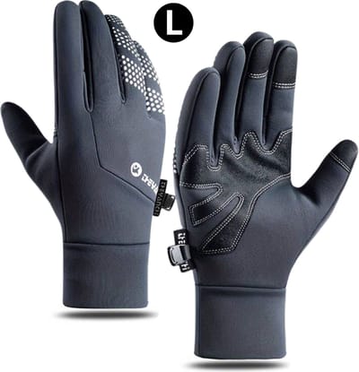 Nivard Winterhandschoen - Handschoenen - Touchscreen Handschoenen - Wielrenhandschoenen - Fietshandschoenen - Winter - Grijs - Maat L