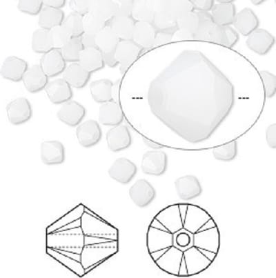 Swarovski Elements, 48 stuks Xilion Bicone kralen (5328), 4mm, white alabaster