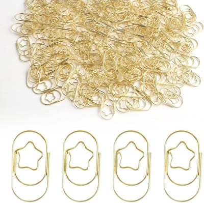 Set van 200 Gouden Ster Paperclips - Grote Ster Ontwerp voor Kantoor, School en Feestdagen | Decoratieve en Praktische Kantooraccessoires als Cadeau Idee