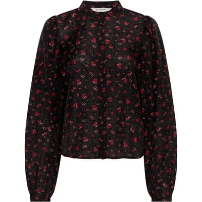 Regular fit overhemdblouse van viscosemix, model 'Nancy'