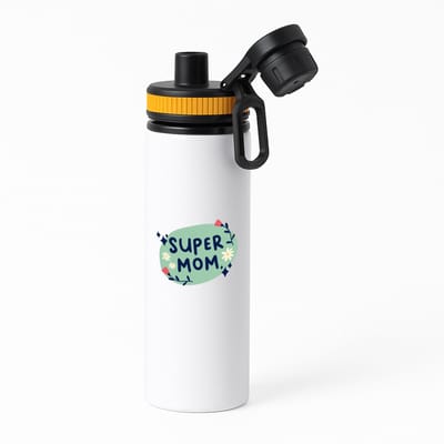 Hacebo® - super mom waterfles met draaidop oranje - Moeder - mama - Moederdag - cadeau - verjaardag - kado - water fles - 850ML