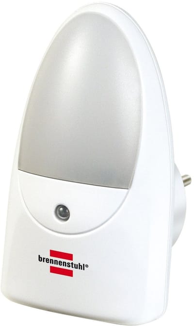 Brennenstuhl Led-oriÃ«ntatielicht/nachtlampje met schemersensor voor het stopcontact (zacht en onopvallend licht, met 2 leds) wit