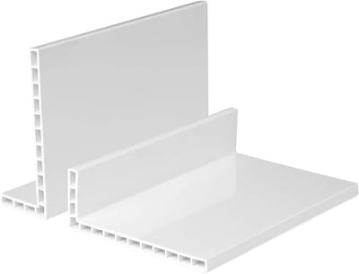 Holle kamer hoeklijst - PVC kunststof profiel - Voegen afwerken - UV- en weerbestendig - 45x80mm 2 meter - Wit