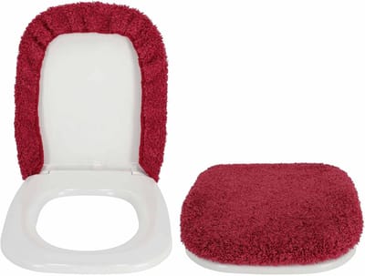 Toilet Dekselhoes - Zachte Toiletzitting - Comfortabel Zitten - Wasbaar Katoen - 50x45 cm - Bordeaux