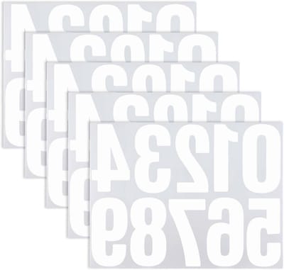 Allecto Plus - Waterdichte cijferstickers - Reflecterende nummerstickers - 10 cm - Zelfklevend - Wit - Voor brievenbus - Postbus - Huisnummers