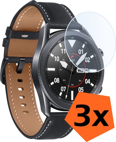 Screenprotector - Geschikt voor Samsung Galaxy Watch 3 45 mm Screenprotector Bescherm Glas - Screen Protector Geschikt voor Samsung Watch 3 (45 mm) Screenprotector Tempered Glass - 3 PACK