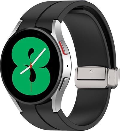 Strap-it Smartwatch bandje - magnetische siliconen horlogeband geschikt voor Samsung Galaxy Watch 7 (40 & 44mm) / Galaxy Watch 6 Classic / Watch 6 40 & 44mm / Watch 5 Pro / Galaxy Watch 5 40 & 44mm / Watch 4 (Classic) / Watch FE - zwart
