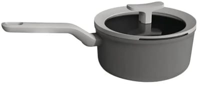 BergHoff Leo Lite steelpan met deksel antikleef Ø16 cm 1,3L grijs voor inductie