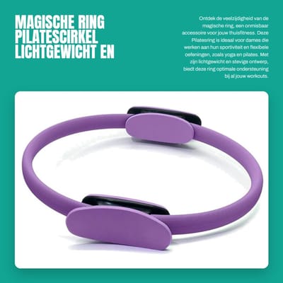 Dailygoods- Pilatesring Lichtgewicht - Pilatesring voor Thuis - Pilates Accessoires - Fitnessapparatuur - Yoga Ring - Dubbelzijdige Handgreep - Fitnessring