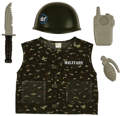 Goodz4All Verkleedkleding Carnavalskleding Kind Kostuum Militair Soldaat Leger Kostuum 3-8 Jaar - Helm