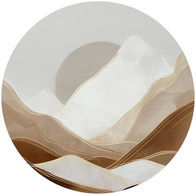 Glasschilderij Maan achter de bergen - Ø 70 - Glas - REINDERS