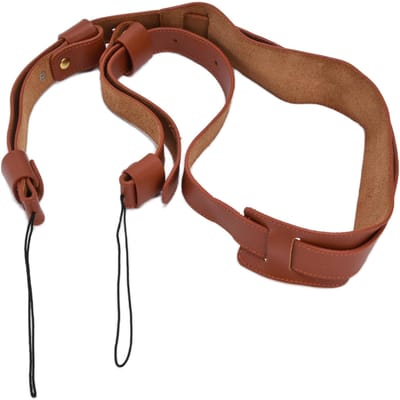 Sangle d'appareil photo réglable à une épaule en cuir pour appareil photo reflex Marron brown
