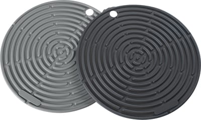 Lurch Pannenlap en Onderzetter - Siliconen - Ø20 cm - Set van 2 Stuks - Grijs/Zwart