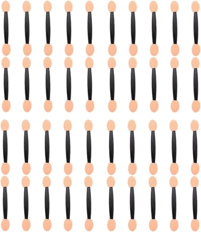 Verwijderbare Oogschaduw Applicator - Dubbelzijdige Spons Borstels met Opbergdoos voor Vrouwen en Meisjes - 60 Stuks, 6 cm, Perfect voor Make-up en Reizen