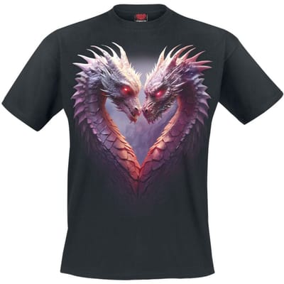 Spiral T-shirt - Heart of Dragons - S tot XL - voor Mannen - zwart