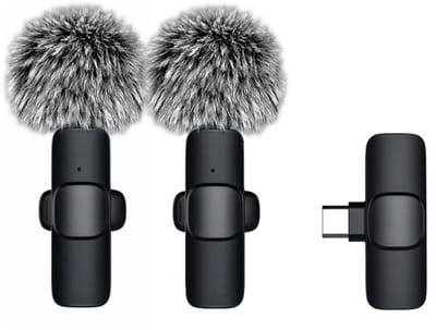Draadloze Lavalier Microfoon Dubbele Type-C Interface - Clip-on Reversmicrofoon voor Live Streaming & Opname