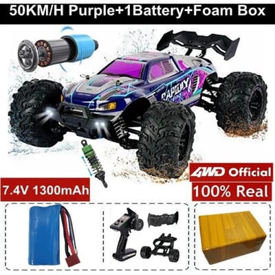 Nieuwe hoge snelheid off-road racen 4WD RC auto 50 km/u of 80 km/u Super borstelloze hoge snelheid radio 4x4 off-road super snelle drift race RC vrachtwagen voertuig 50KM/H paars
