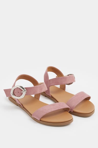 Yours Roze Gespdetail Sandalen In Wide E Fitsize 37EEE