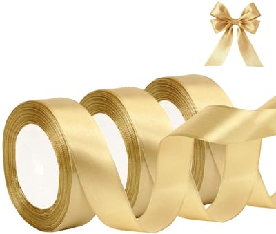 Dailygoods- Geschenklint Goud 25mm - Cadeaulint - Sierlint - Cadeaustrik - Decoratie - 66M Satijnlint