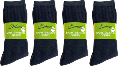 Belucci Sportsokken Tennissokken Vrijetijdsokken Set Van 20 Paar Assorti Kleuren Maat 39/42