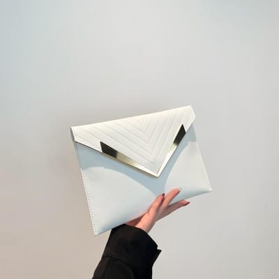 Mode Retro Enveloptas Herfst Nieuwe Stijl Dames Portemonnee Casual Mobiele Telefoontas Eenvoudige Grote Capaciteit Clutch white