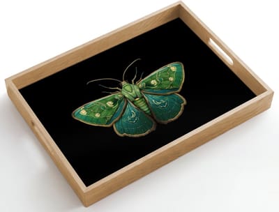 Dienblad hout 50x35 cm - Schootdienblad - Mot - Levendig - Groen - Borrelplank rechthoek - Plateau dienbladen