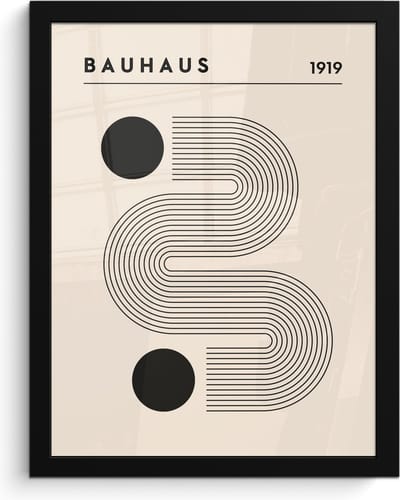 Poster in lijst - Fotolijst 30x40 cm - Posters - Bauhaus - Abstract - Kunst - Vintage - Art - Posterlijst zwart - Decoratie - Wanddecoratie woonkamer - Muurdecoratie slaapkamer